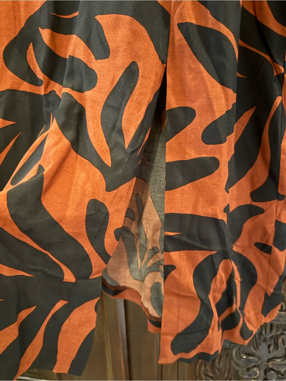 Brown & Black Tropical Print Midi Skirt - Picture 6 of 6